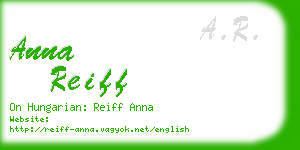 anna reiff business card